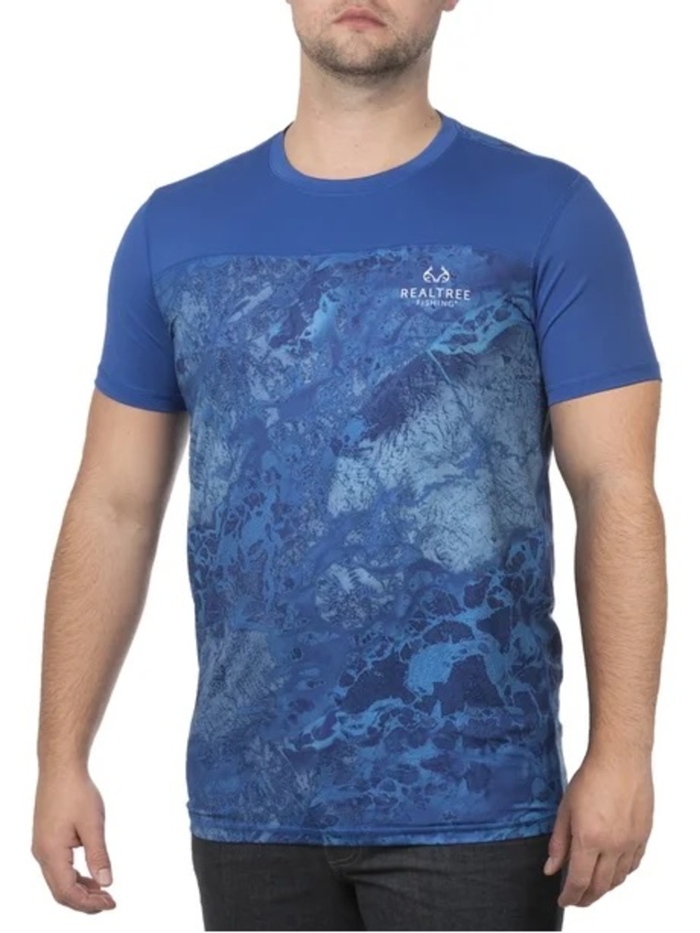 Realtree Men’s Royal Blue Short Sleeve Swim Rash Guard